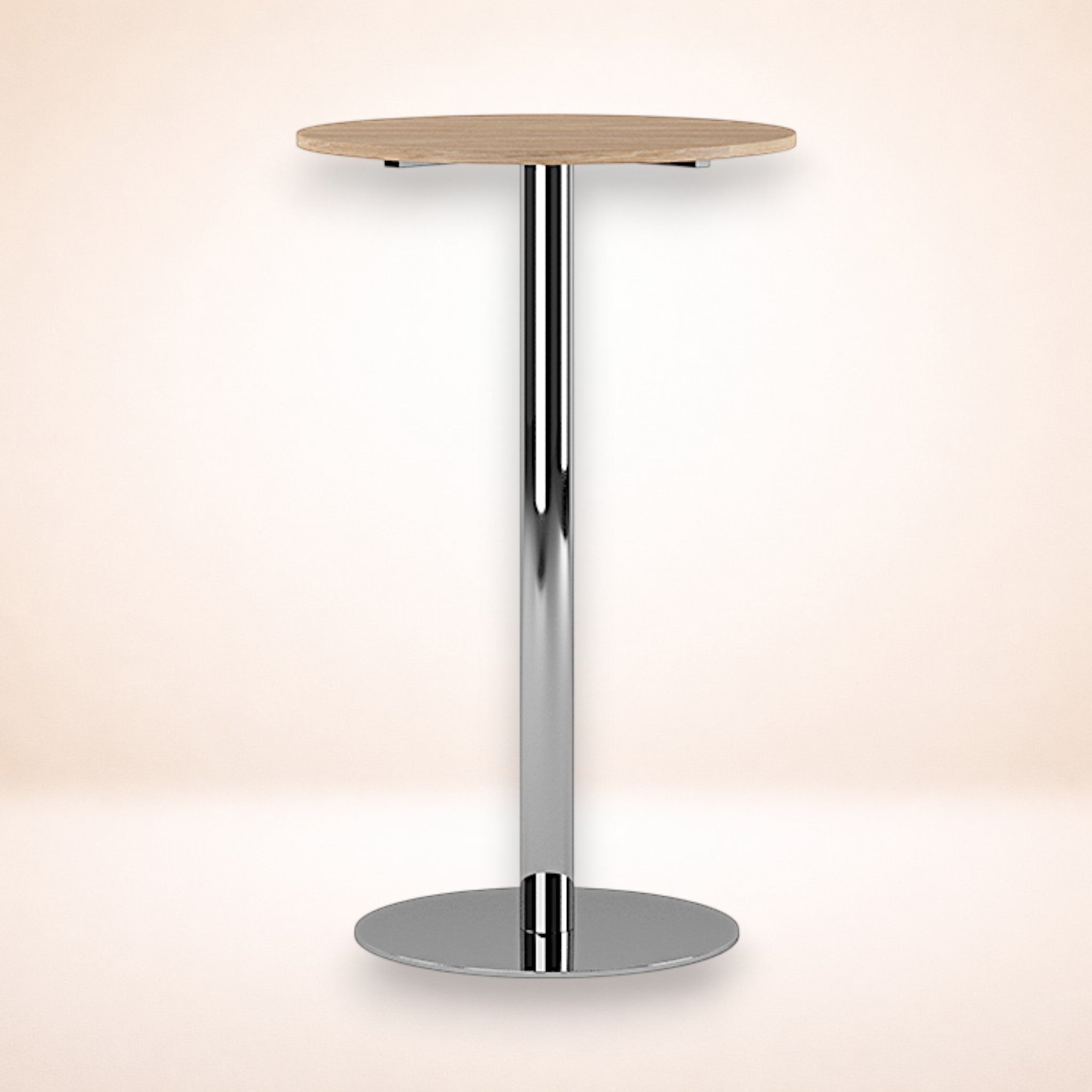 Pelarbord Ø70 urban oak / polerat rostfritt