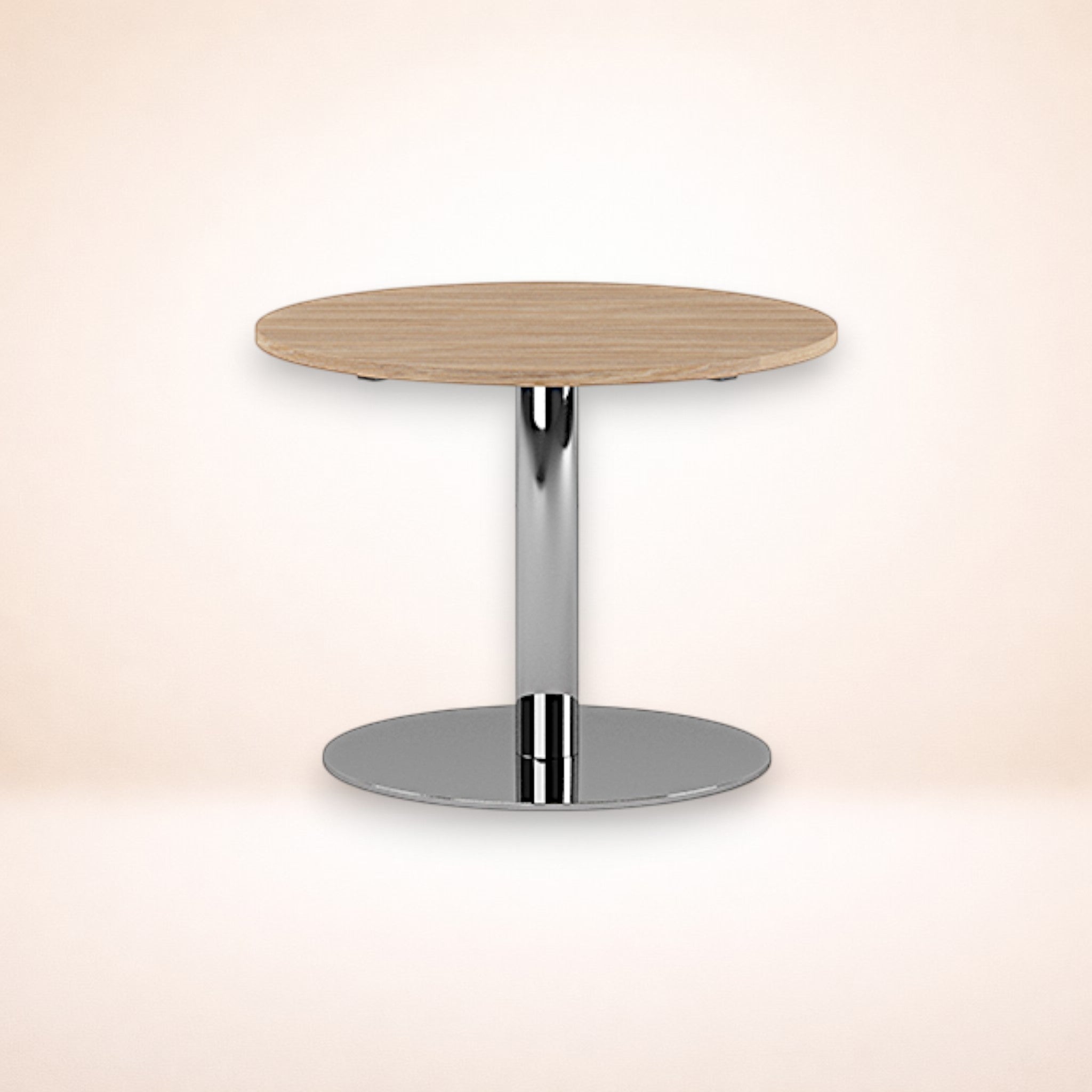Pelarbord Ø70 urban oak / polerat rostfritt