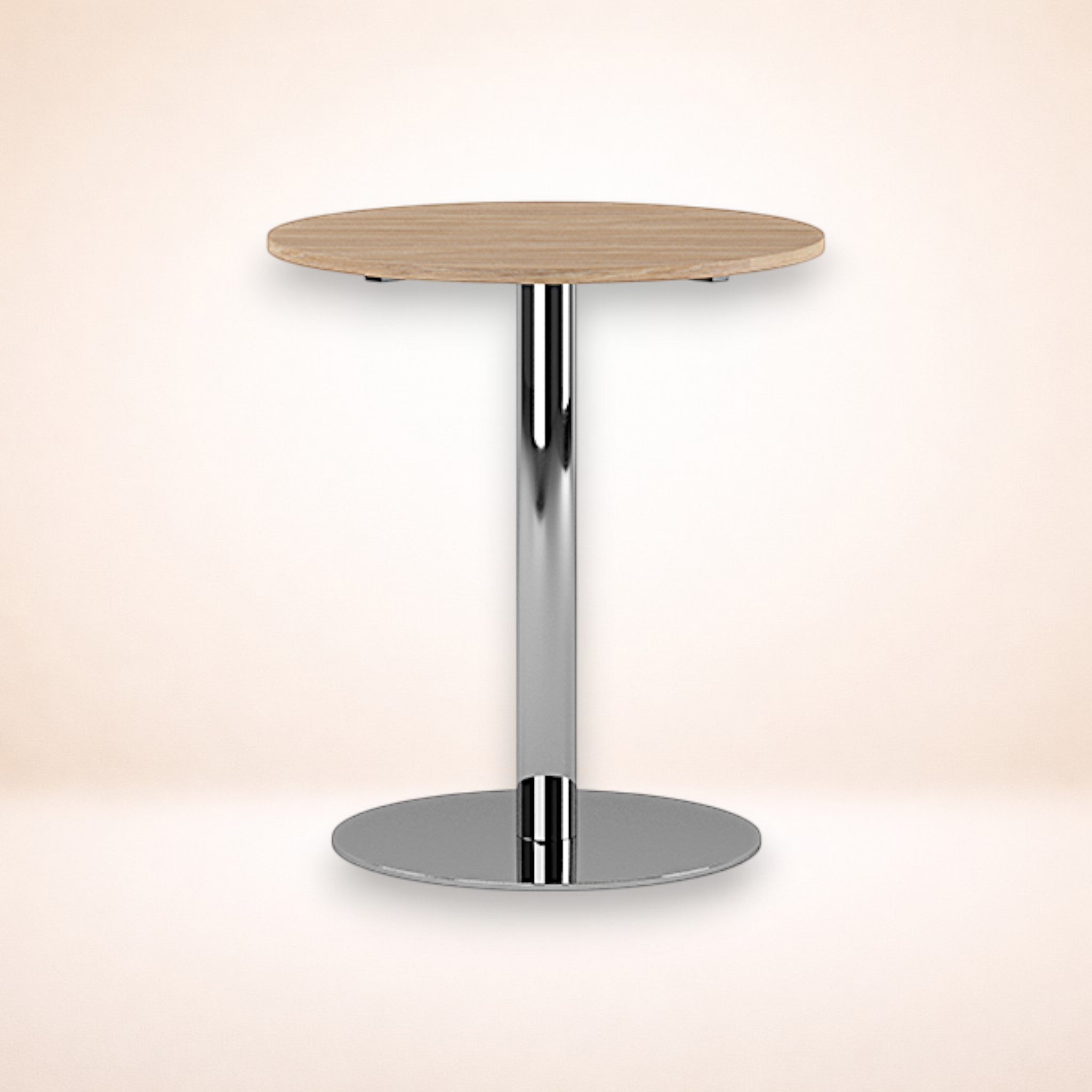 Pelarbord Ø70 urban oak / polerat rostfritt