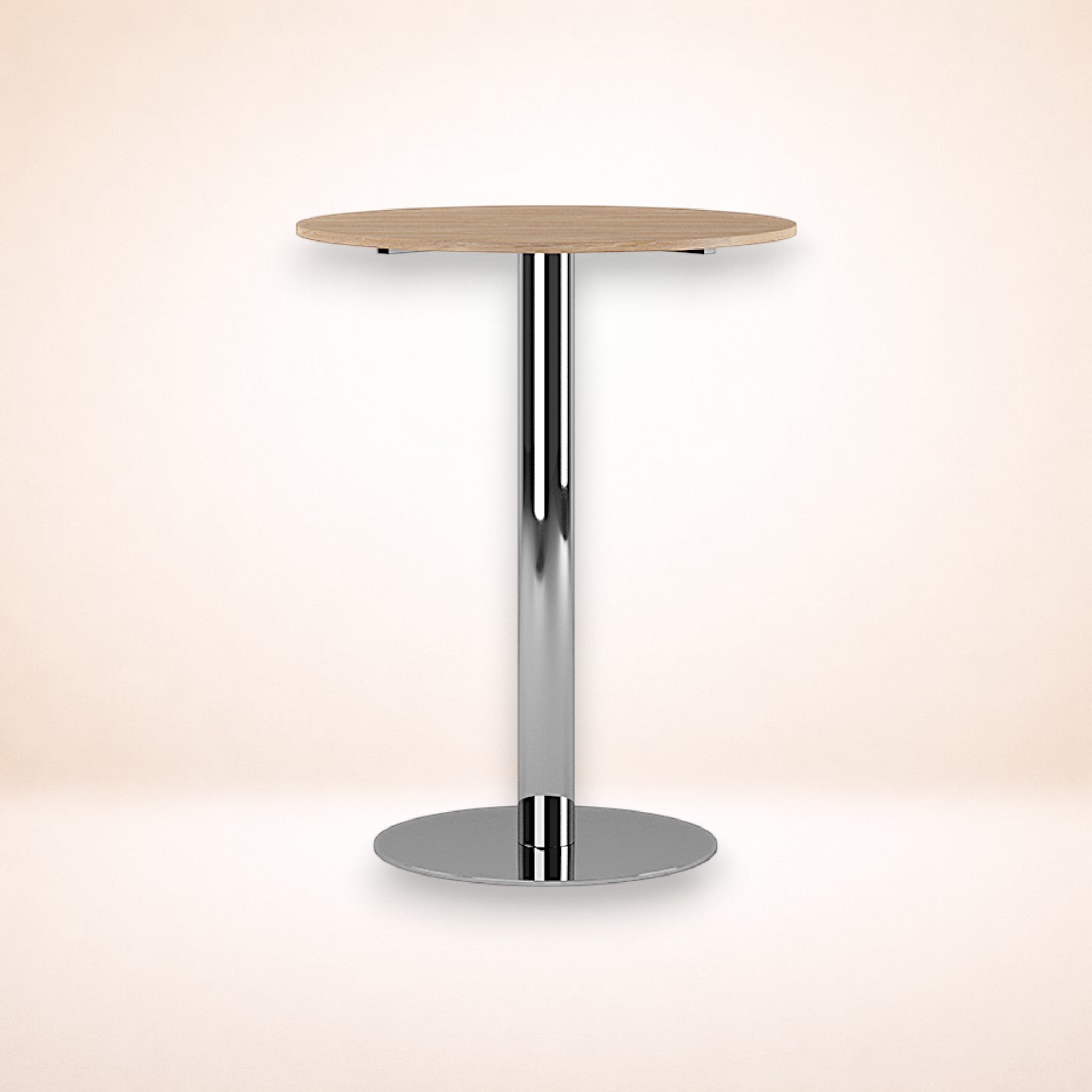 Pelarbord Ø90 urban oak / polerat rostfritt