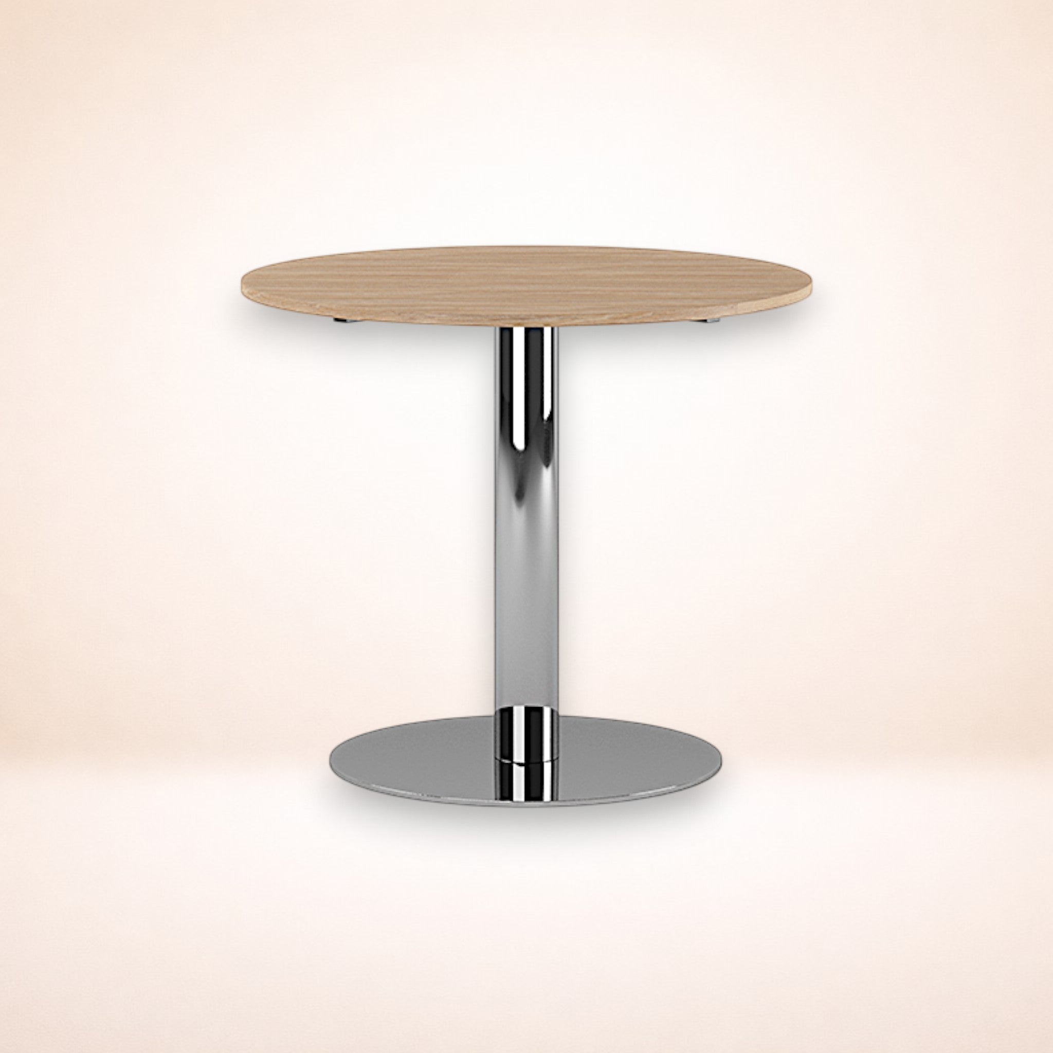Pelarbord Ø90 urban oak / polerat rostfritt