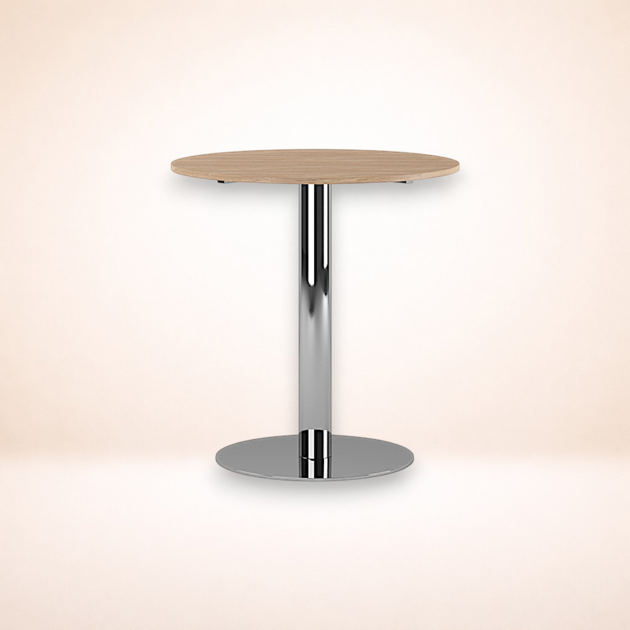 Pelarbord Ø90 urban oak / polerat rostfritt