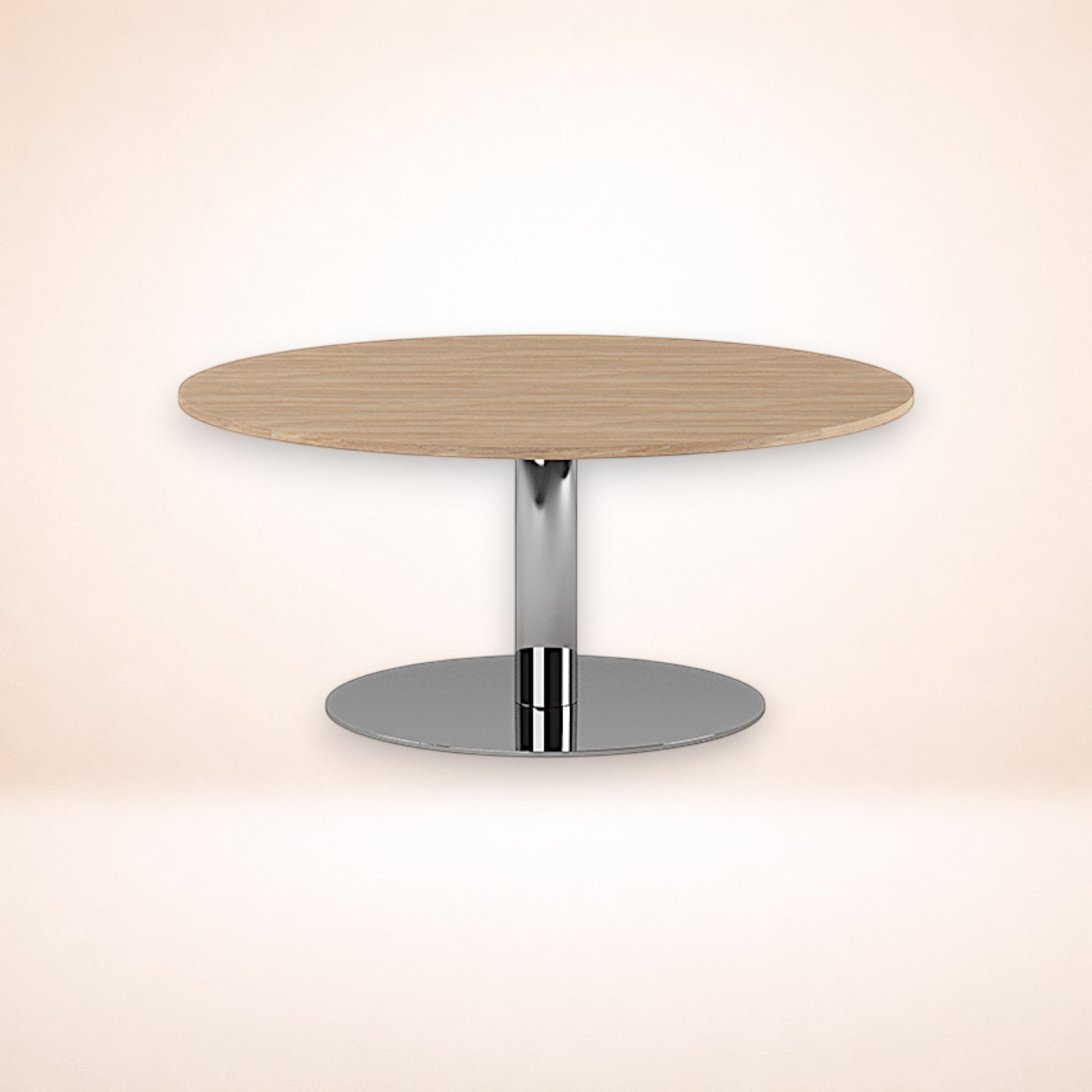 Pelarbord Ø120 urban oak / polerat rostfritt