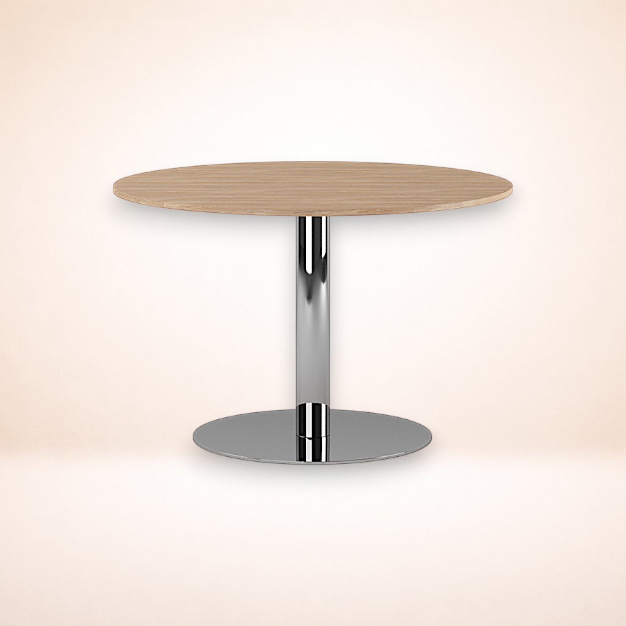Pelarbord Ø120 urban oak / polerat rostfritt