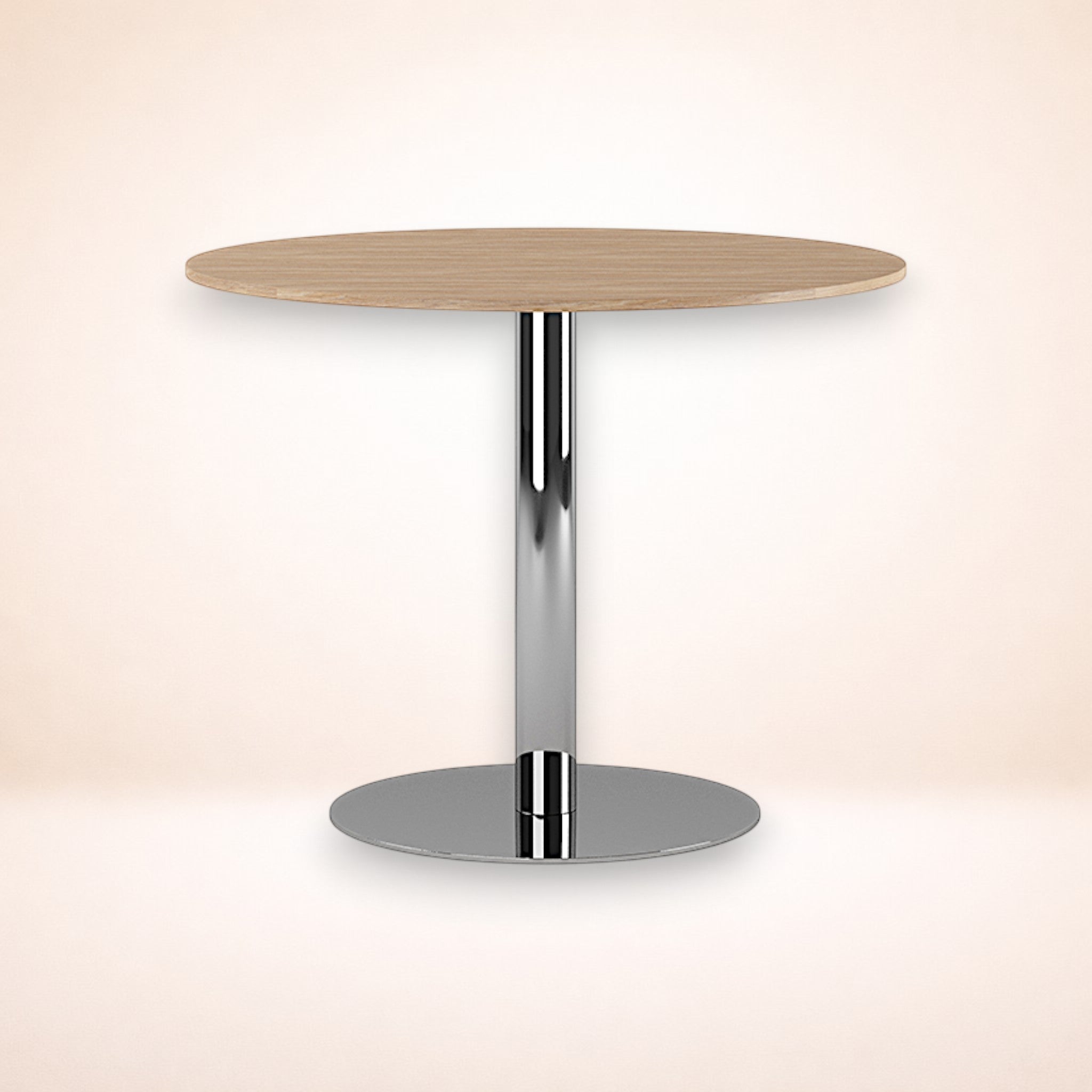 Pelarbord Ø120 urban oak / polerat rostfritt