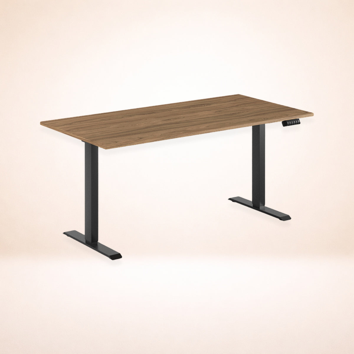 Skrivbord valnöt svart stativ 160x80cm