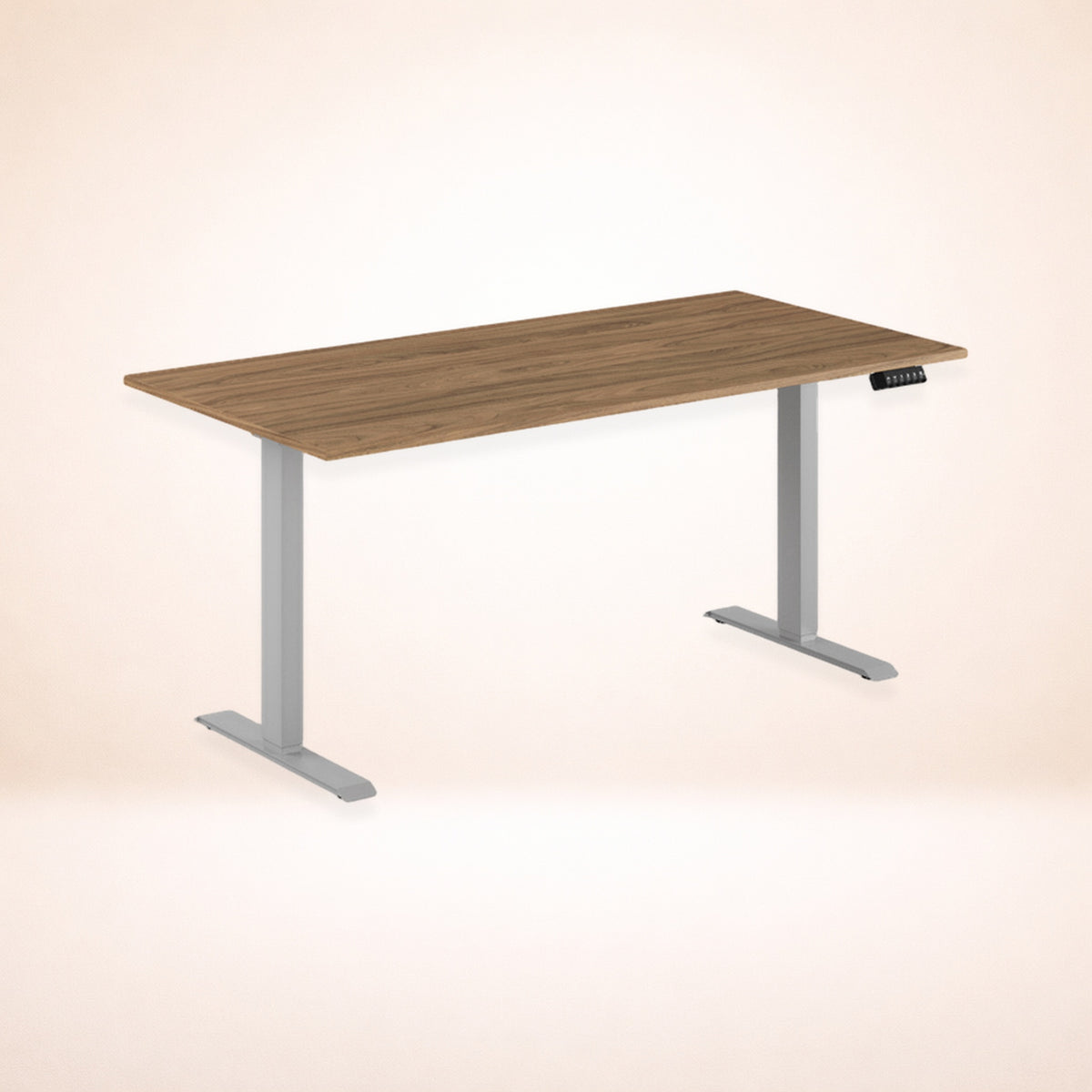 Skrivbord valnöt grått stativ 160x80cm
