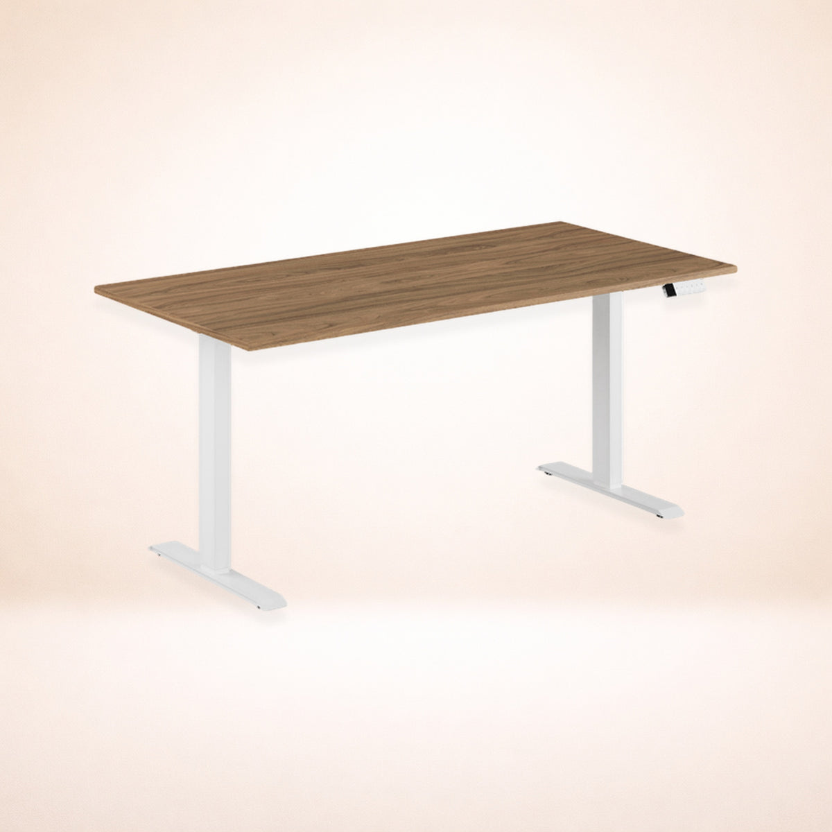 Skrivbord valnöt vitt stativ 160x80cm