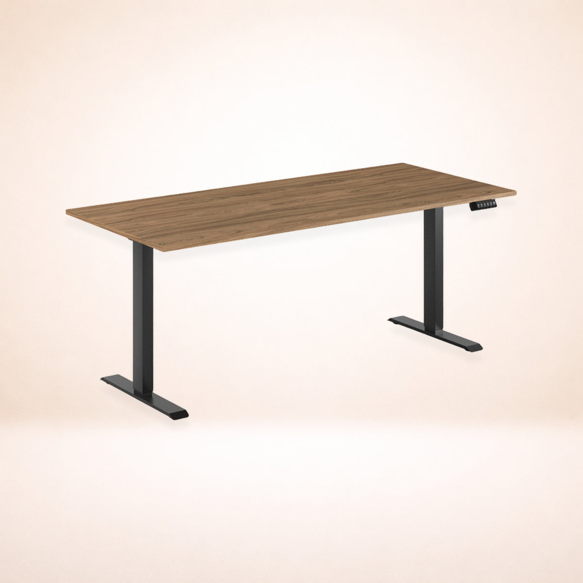 Skrivbord valnöt svart stativ 180x80cm