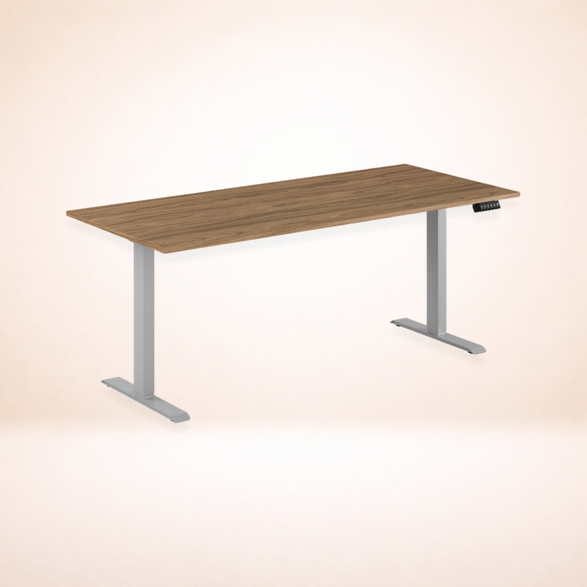 Skrivbord valnöt grått stativ 180x80cm