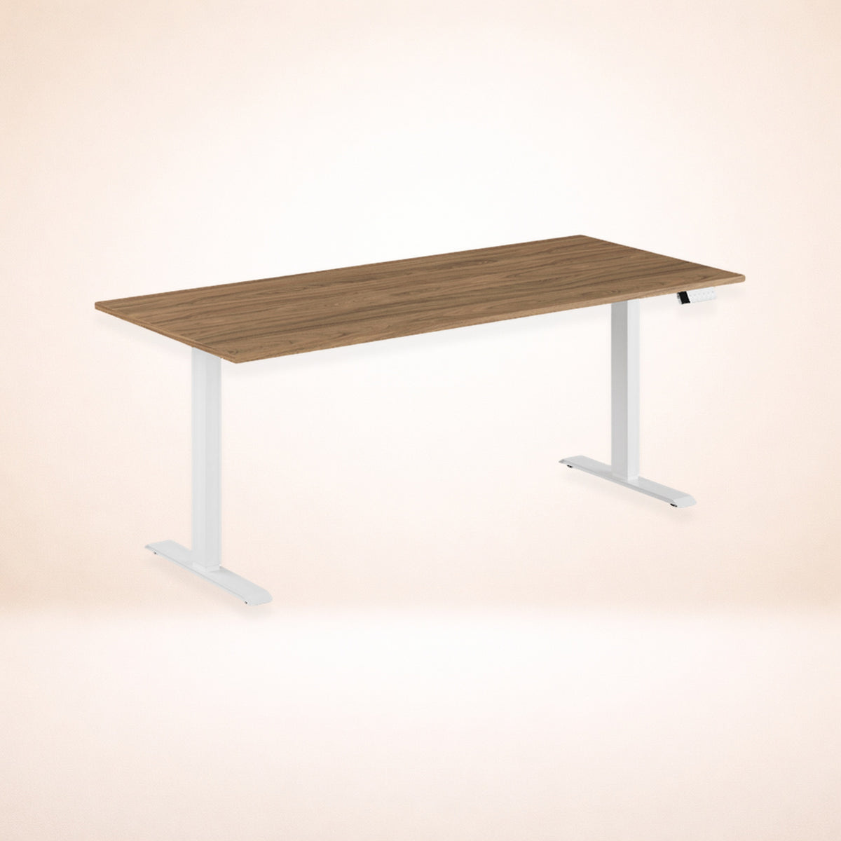 Skrivbord valnöt vitt stativ 180x80cm