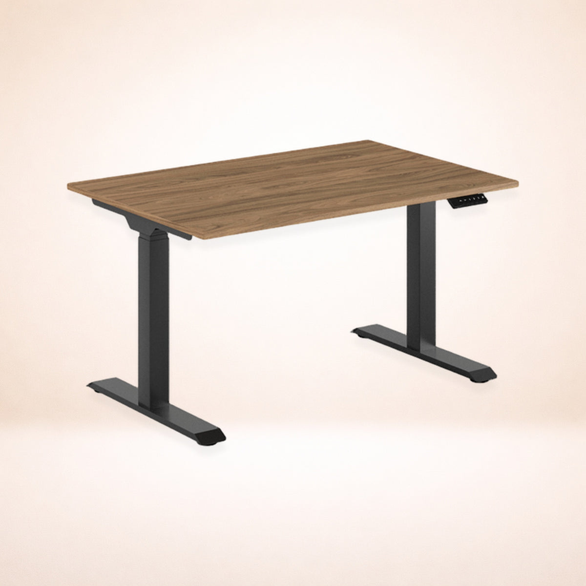 Skrivbord premium valnöt svart stativ 120x80cm