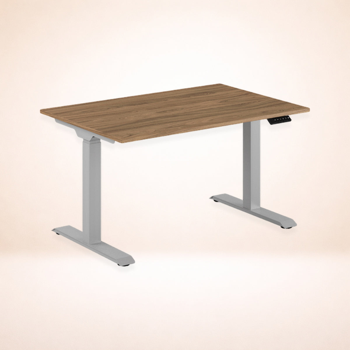 Skrivbord premium valnöt grått stativ 120x80cm