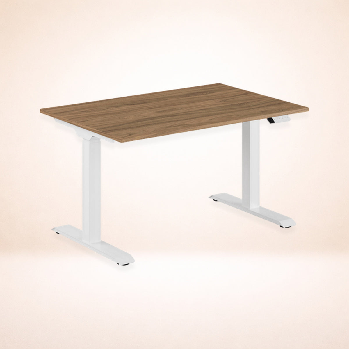 Skrivbord premium valnöt vitt stativ 120x80cm