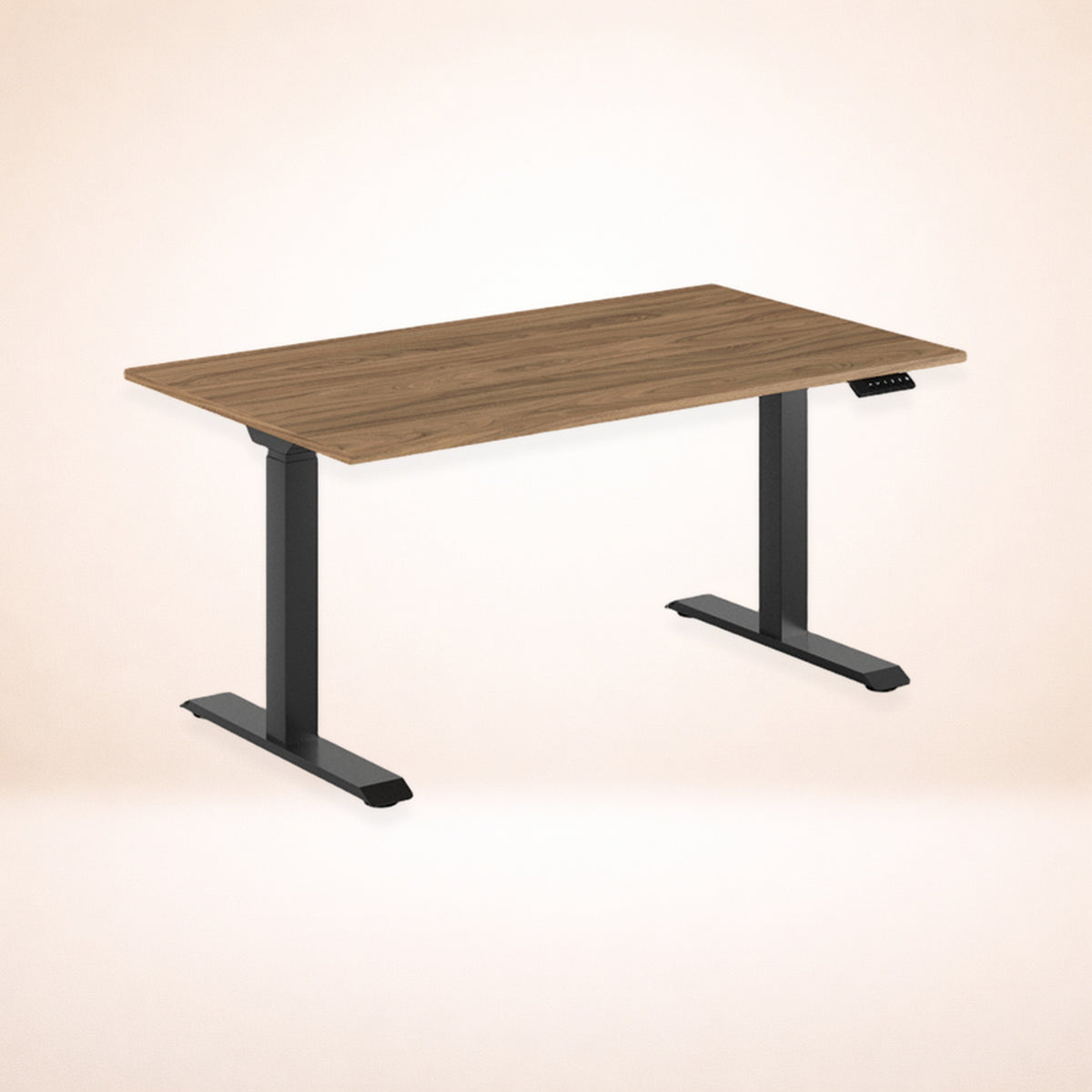Skrivbord premium valnöt svart stativ 140x80cm
