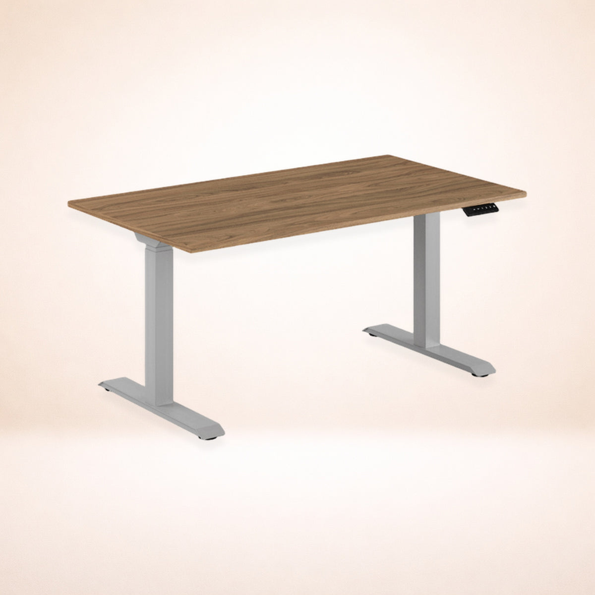 Skrivbord premium valnöt grått stativ 140x80cm