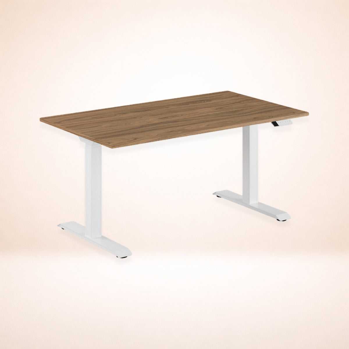 Skrivbord premium valnöt vitt stativ 140x80cm