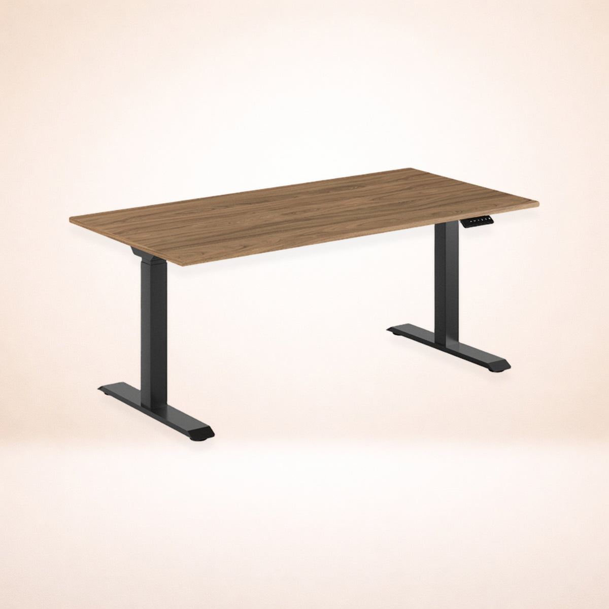 Skrivbord premium valnöt svart stativ 160x80cm