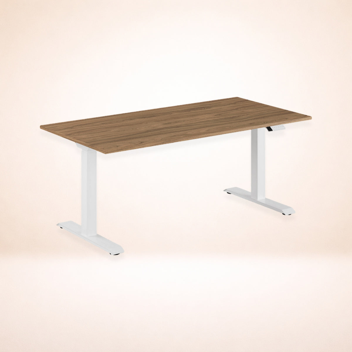 Skrivbord premium valnöt vitt stativ 160x80cm
