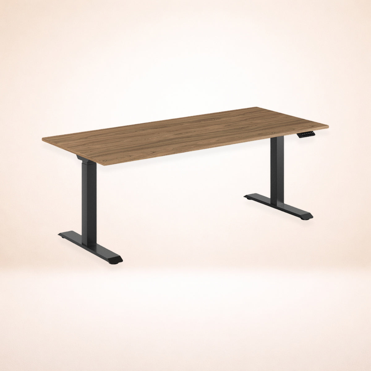 Skrivbord premium valnöt svart stativ 180x80cm