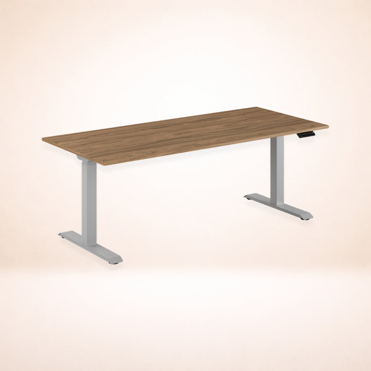 Skrivbord premium valnöt grått stativ 180x80cm