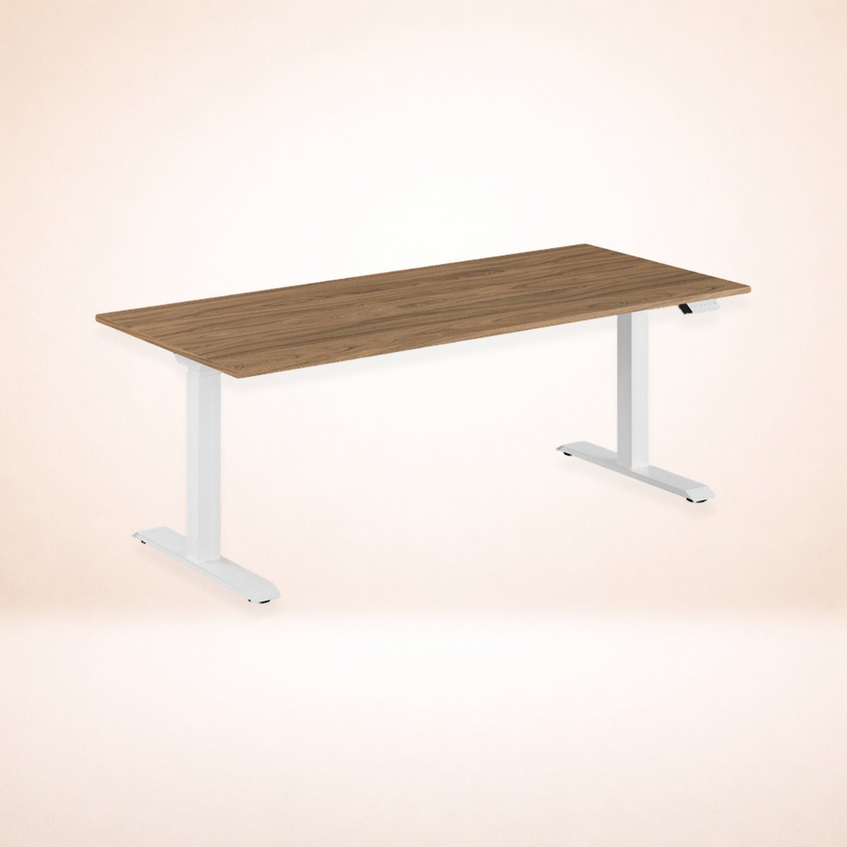 Skrivbord premium valnöt vitt stativ 180x80cm