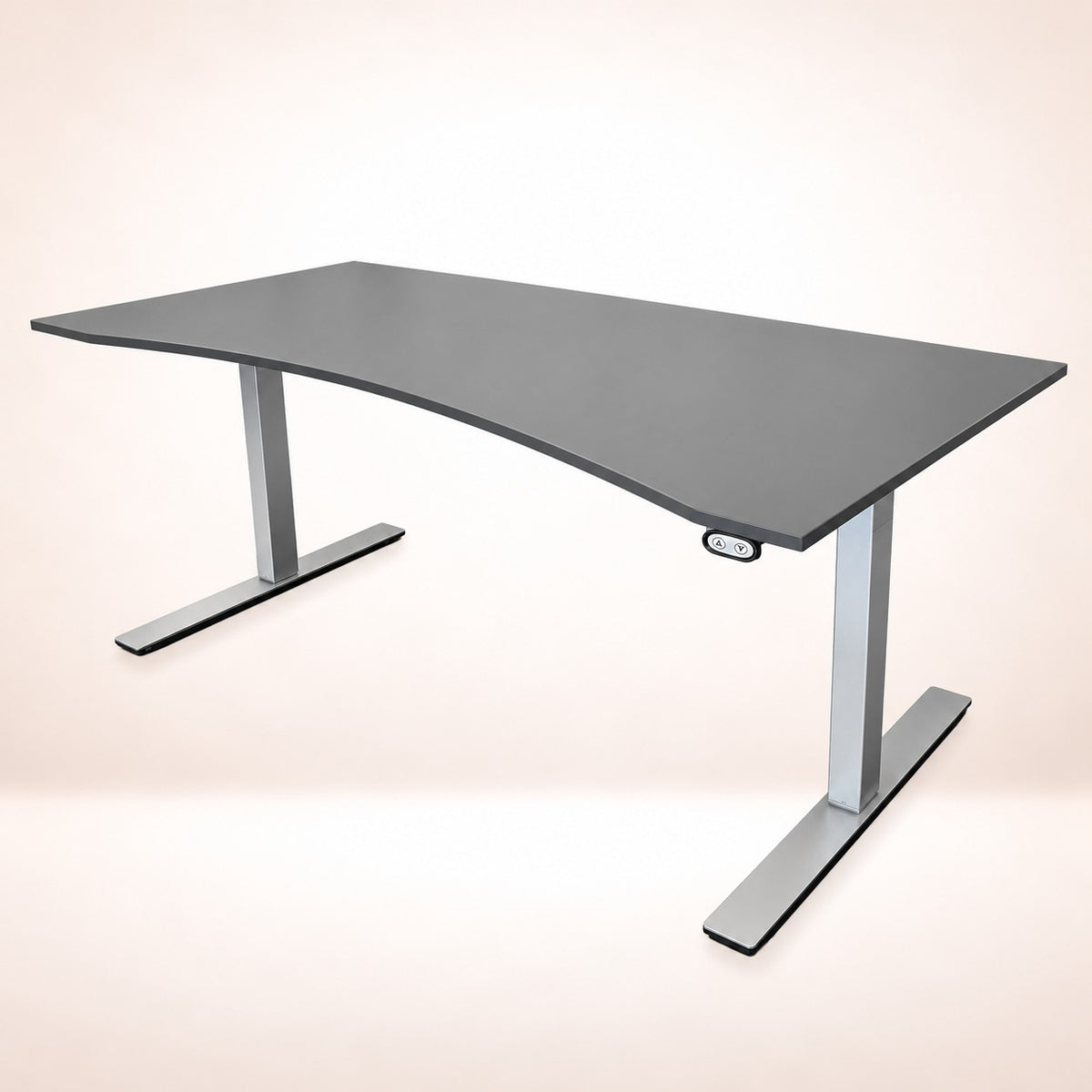 Skrivbord Exin, höj- och sänkbart, mörkgrå skiva